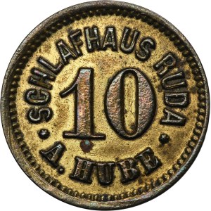 Ruda in Oberschlesien, Ruda, Schlafhaus A. Hube, 10 Pfennig - UNLISTED