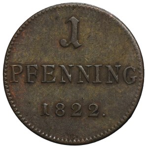 Germany, City of Frankfurt, 1 Pfennig 1822