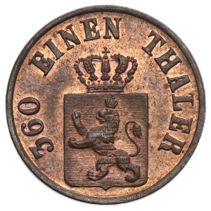Germany, Electorate of Hesse, Friedrich Wilhelm I, 1 Heller Kassel 1866