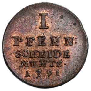 Germany, Brunswick-Lüneburg-Calenberg-Hanover, Georg III, 1 Pfennig Clausthal 1791 C