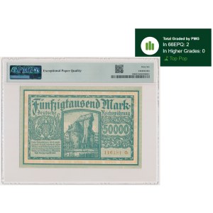 Danzica, 50.000 marchi del 1923 – numero a 6 cifre con ❊ – PMG 66 EPQ