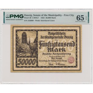 Danzica, 50.000 marchi del 1923 - PMG 65 EPQ