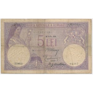 Rumunsko, 5 lei, 1914