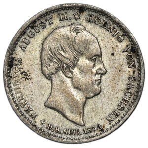 Germany, Kingdom of Saxony, Friedrich Augustus II, 1/3 Thaler posthumous Dresden 1854