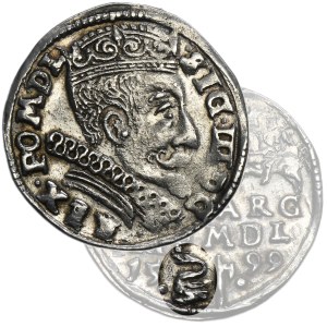 Sigismund III Vasa, 3 Groschen Vilnius 1599 - RARE, Swan