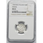 Poniatowski, Trojak Gdańsk 1765 REOE - NGC MS65 - PIĘKNY