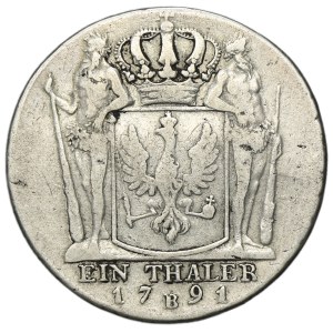 Schlesien, Preußische Herrschaft, Friedrich Wilhelm II., Taler Breslau 1791 B
