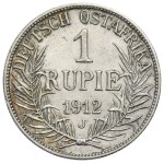 German, German East Africa, Wilhelm II, 1 Rupie Hamburg 1912 J - RARE
