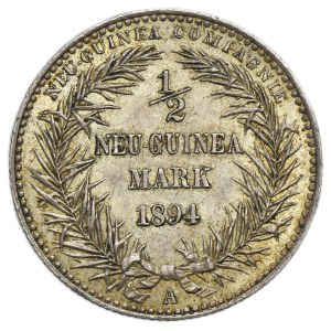 Germany, German New Guinea, Wilhelm II, 1/2 Mark Berlin 1894 A
