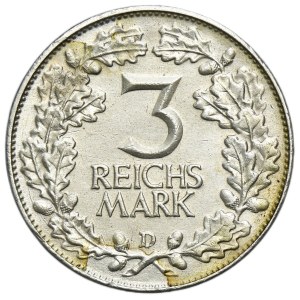 Germany, Weimar Republic, 3 Mark Munich 1925 D
