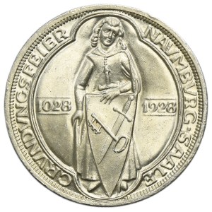 Germany, Weimar Republic, 3 Mark Berlin 1928 A - Naumburg