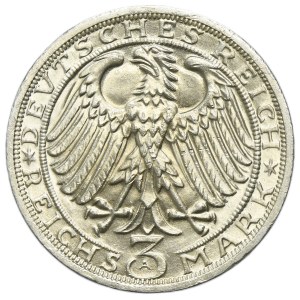 Germany, Weimar Republic, 3 Mark Berlin 1928 A - Naumburg