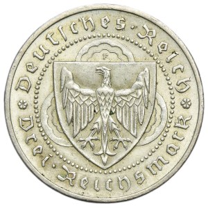 Germania, Repubblica di Weimar, 3 marchi, Stoccarda 1930 F - Walther Vogelweide