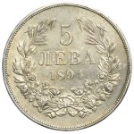 Bulgaria, Ferdinand I, 5 Leva Kremnitz 1894 КБ