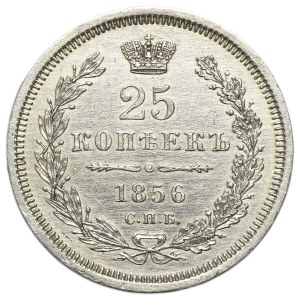 Russland, Alexander II., 25 Kopeken, St. Petersburg 1856, СПБ ФБ