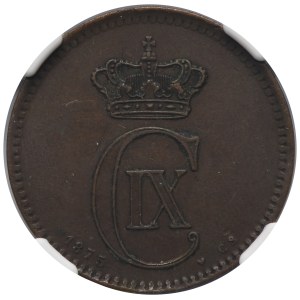 Denmark, Christian IX, 5 Ore Copenhagen 1875 CS - NGC AU55 BN