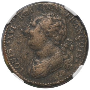 France, Louis XVI, 12 Denari Strasbourg 1791 BB - NGC AU DETAILS