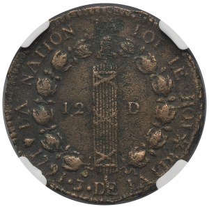 France, Louis XVI, 12 Denari Strasbourg 1791 BB - NGC AU DETAILS