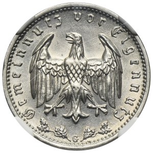Niemcy, III Rzesza, 1 Marka Karlsruhe 1938 G - NGC MS63
