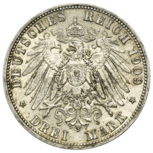 Germany, Anhalt-Dessau, Friedrich II, 3 Mark Berlin 1909 A