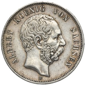 Germany, Saxony, Albert, 5 Mark Muldenhütten 1898 E