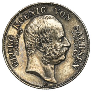 Germany, Saxony, Georg I, 2 posthumous Mark Muldenhütten 1904 E