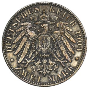Germany, Saxony, Georg I, 2 posthumous Mark Muldenhütten 1904 E