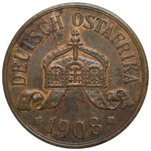 Germany, German East Africa, Wilhelm II, 5 Heller Hamburg 1908 J