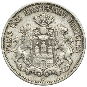Germany, City of Hamburg, 5 Mark 1894 J
