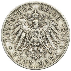 Germany, City of Hamburg, 5 Mark 1894 J