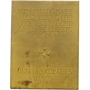 Plaque International Exhibition of the Book Industry and Graphic Arts 1914