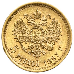 Russland, Nikolaus II., 5 Rubel, St. Petersburg 1897 AГ