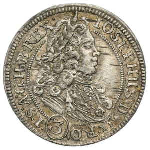 Śląsk, Panowanie habsburskie, Józef I, 3 Krajcary Wrocław 1707 FN