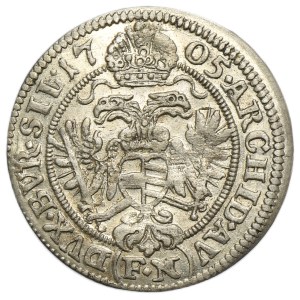 Silesia, Habsburg rule, Leopold I, 3 Kreuzer Breslau 1705 FN