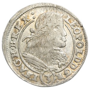 Silesia, Habsburg rule, Leopold I, 3 Kreuzer Breslau 1661 GH