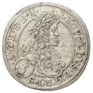 Schlesien, Habsburger Herrschaft, Leopold I., 3 Kreuzer, Brzeg 1697 CB