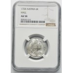 Austria, Carlo VI, 6 kreuzer di Hall 1728 - NGC AU58