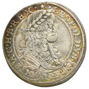 Silesia, Habsburg rule, Leopold I, 15 Kreuzer Breslau 1675 SHS