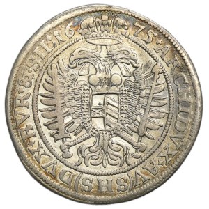Silesia, Habsburg rule, Leopold I, 15 Kreuzer Breslau 1675 SHS