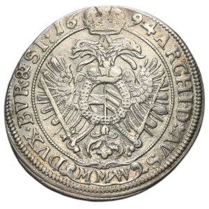 Silesia, Habsburg rule, Leopold I, 15 Kreuzer Breslau 1694 MMW