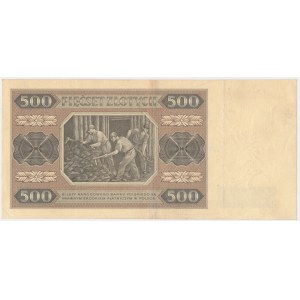 500 zlotych, 1948 - BP - NICE - heavily ribbed paper