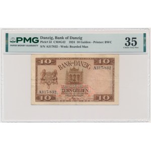 Danzig, 10 Gulden 1924 - A - PMG 30 - RARE VARIETY