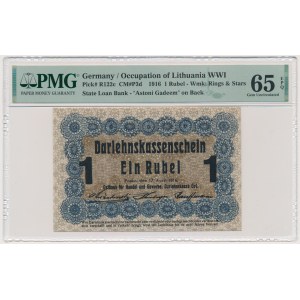 Posen, 1 Ruble 1916 - short clause (P3d) - PMG 65 EPQ