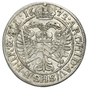 Silesia, Habsburg rule, Leopold I, 6 Kreuzer Breslau 1672 SHS