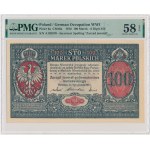 100 marek 1916 - Jenerał - 6 cyfr - PMG 58 EPQ - ZNAKOMITY