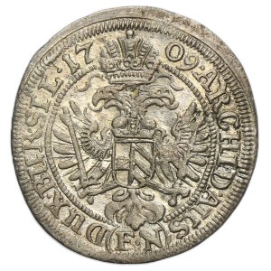 Silesia, Habsburg rule, Joseph I, 3 Kreuzer Brelsau 1709 FN