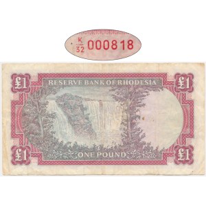 Rhodesien, 1 Pfund, 1968 – niedrige Seriennummer