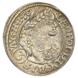 Silesia, Habsburg rule, Leopold I, 3 Kreuzer Breslau 1669 SHS