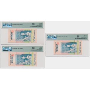 Seychelles, 10 Rupees (1983) - PMG 66 EPQ - consecutive low serial numbers (3 pcs.)
