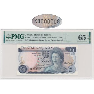 Jersey, 1 Pound (1976-88) - KB000008 - PMG 65 EPQ - low serial number